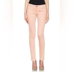 Victoria Beckham Power Stretch High Rise Nude Skinny Jeans